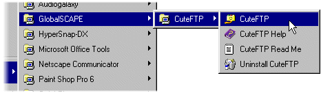 Cute FTP from the Start Menu